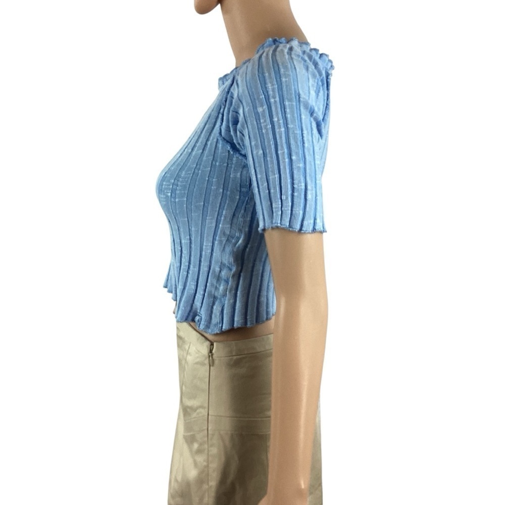 We The Free Meant To Be Tee Placid Blue Ribbed Crop Top Size S - Picture 5 of 8